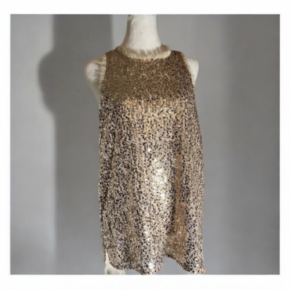 Zara Gold Sequin Tank Top